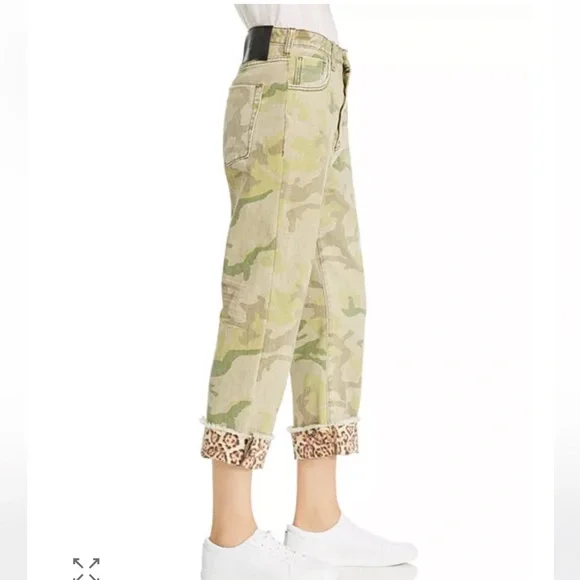 ONE TEASPOON Bandits High Waist Cropped‎ Boyfriend Straight Leg Camo Jeans 30 - Picture 14 of 16